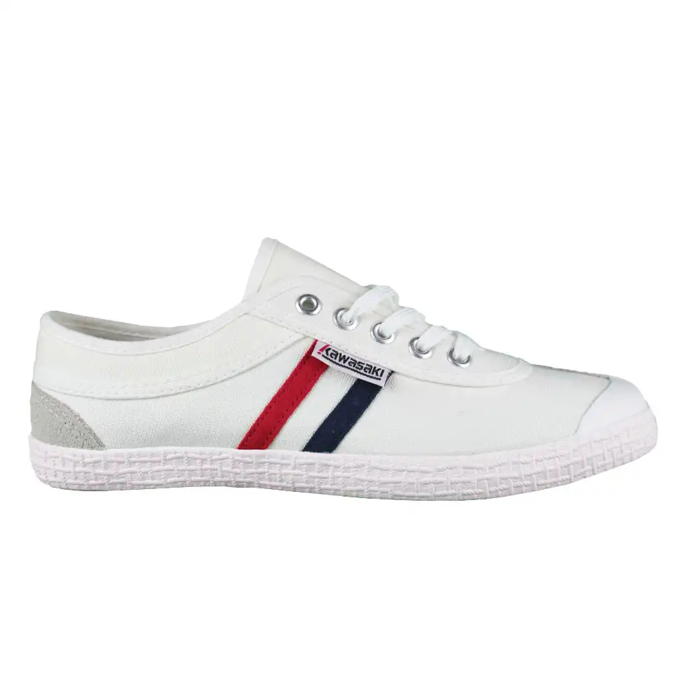 Zapatillas de Lona Retro Kawasaki K192496 1002 Blanco - Estilo Años 90 Unisex para Hombre y Mujer