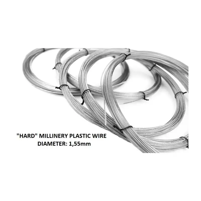 Alambre Sólido para Sombrerería 1.55mm X 10 Metros - Plástico Blanco o Transparente - Hard Millinery Wire - Made In Spain