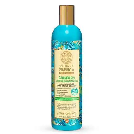 Champú Sin Sulfatos con hidrolato de espino amarillo orgánico para cabello rizado y ondulado, Rizos Definidos