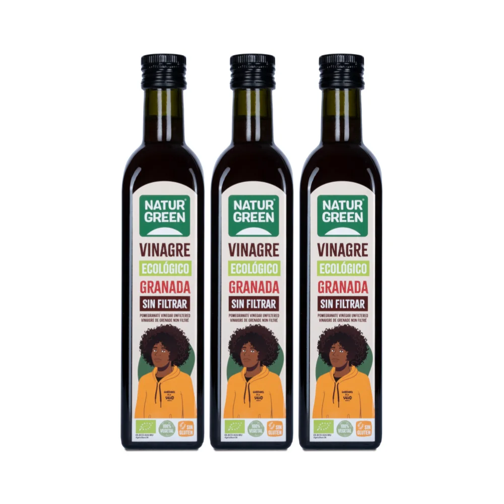 Pack 3x Vinagre de Granada Sin Filtrar Bio 500 ml NaturGreen