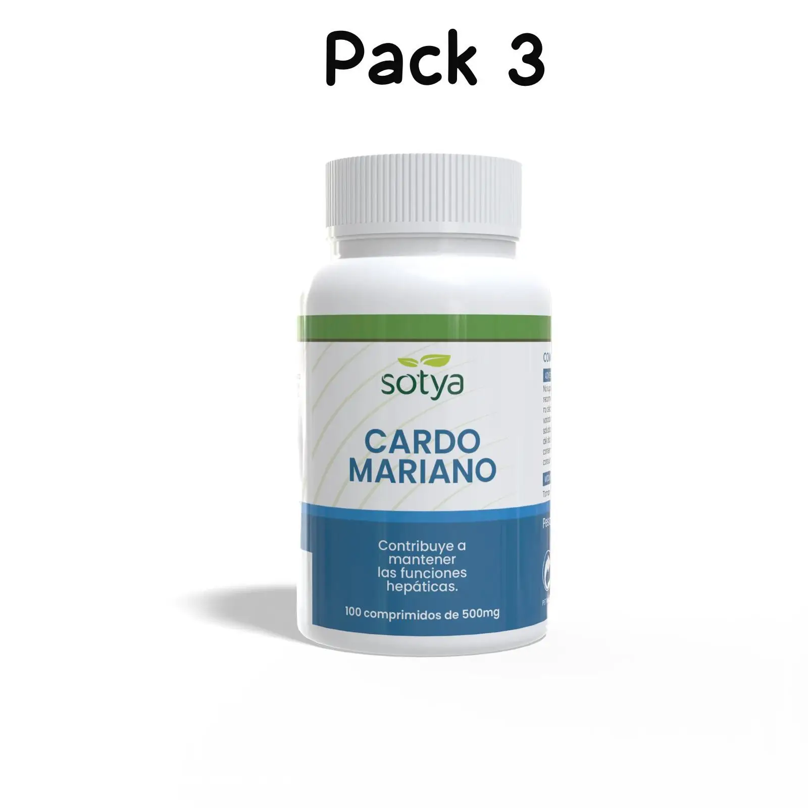 Pack 3 Cardo Mariano 500Mg 100 Comprimidos sotya