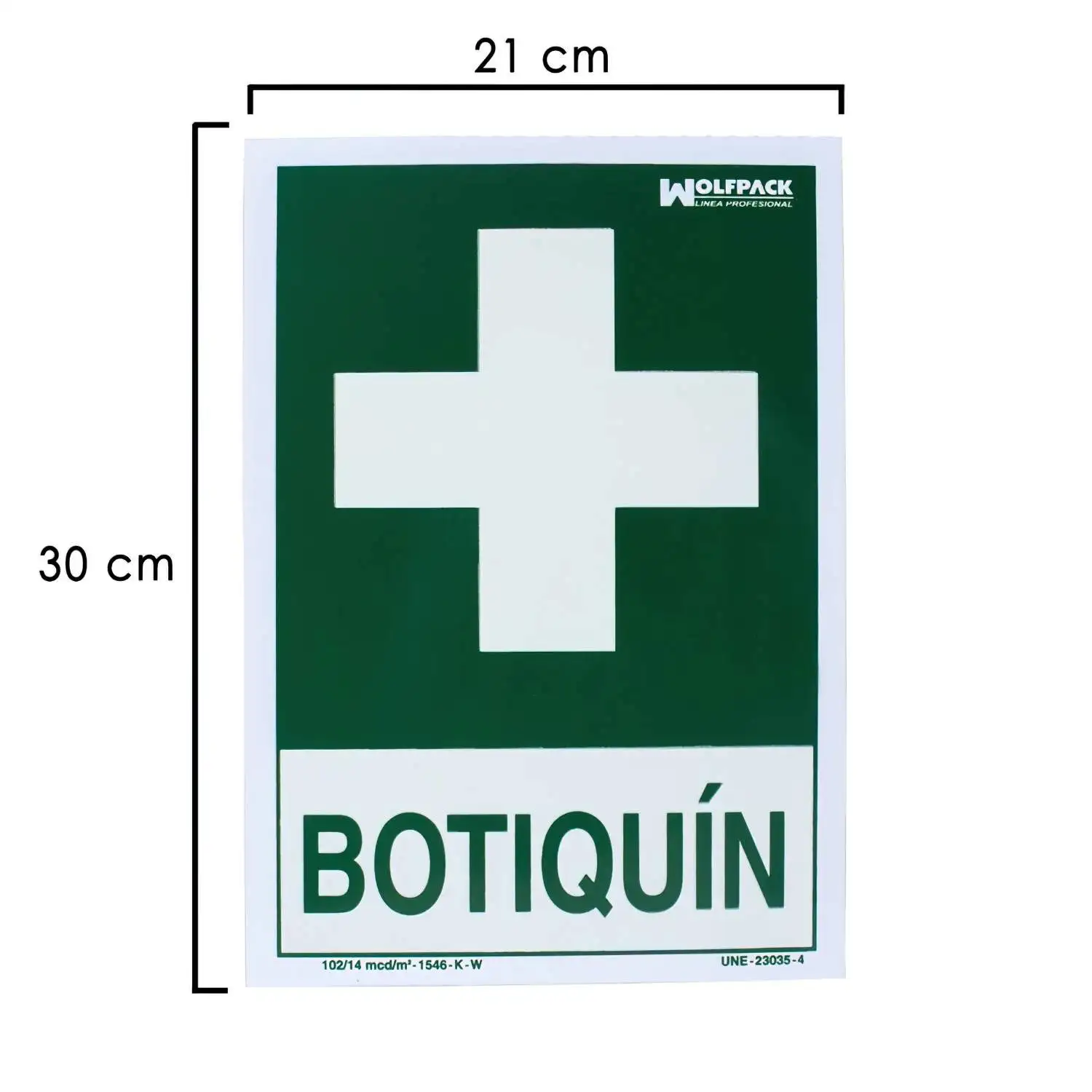 SANCO STORE - WOLFPACK LINEA PROFESIONAL Cartel Botiquin 30x21 cm.