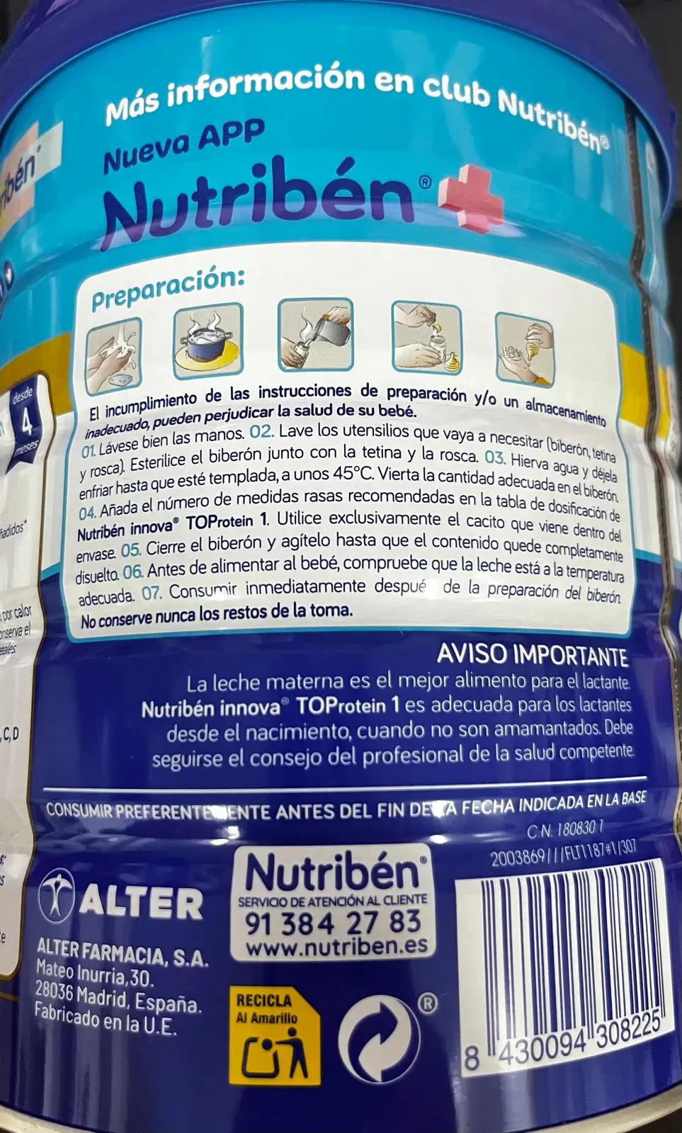 Nutriben Innova 1 TOProtein 800 g