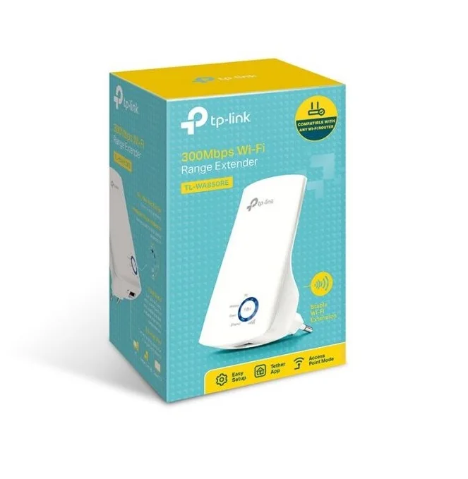 Tp-link wa850re wifi repeater - 300mbps - 802.11b/g/n - extender range button - white