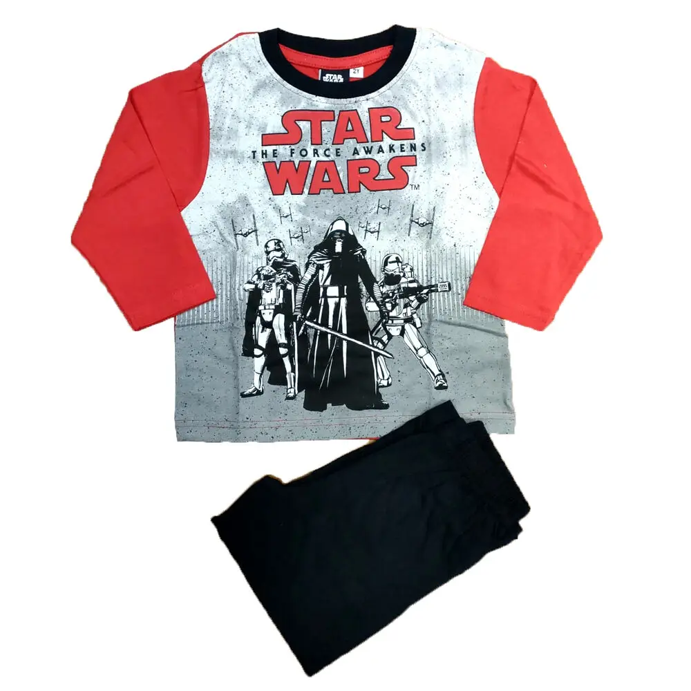 Sun City Pijama dos piezas invierno rojo y negro Star Wars ropa textil