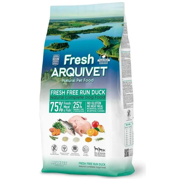 Arquivet Fresh Free Run Duck - Pato de Granja Fresco para Perros Pienso Semihúmedo para Perros