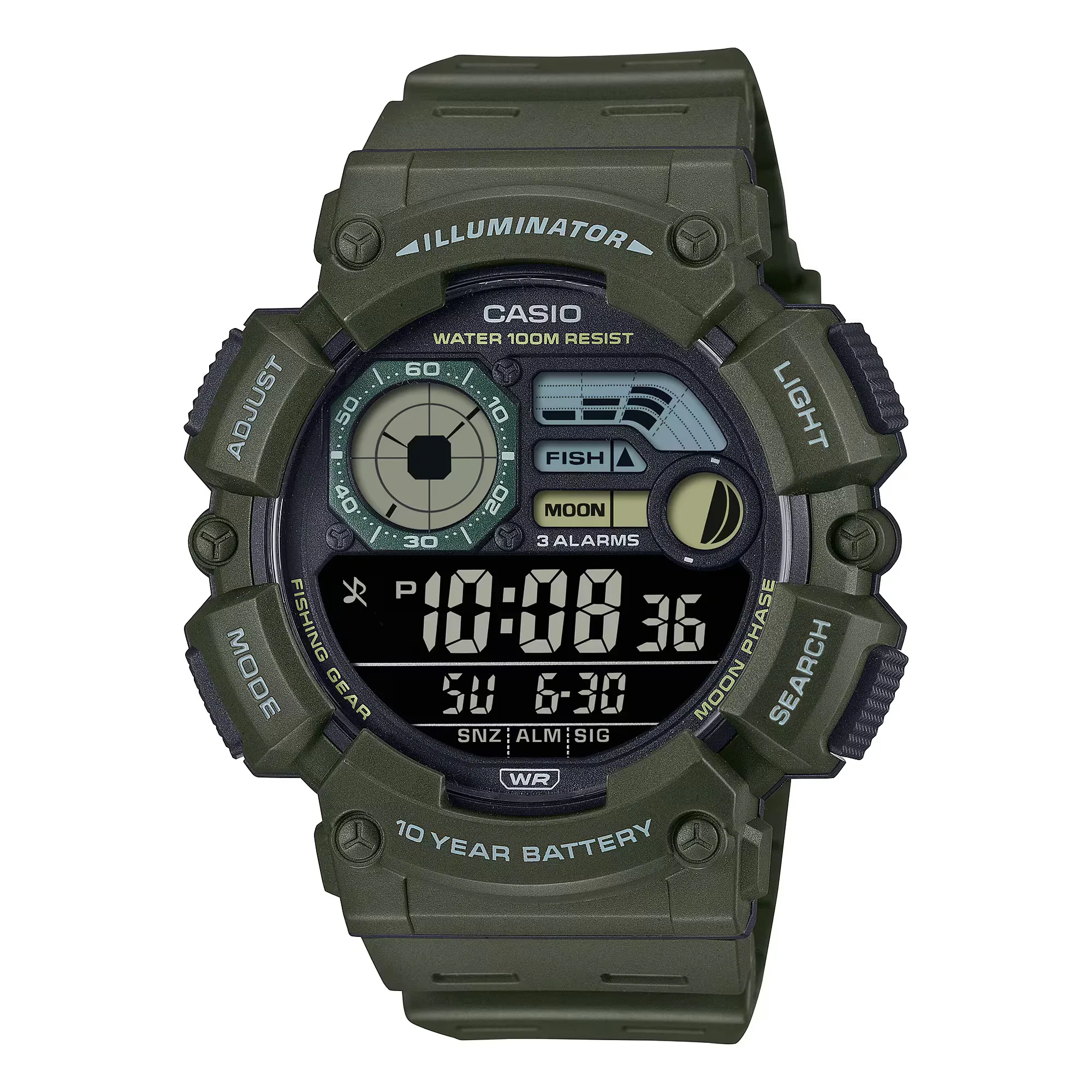 Casio Hombre Reloj De Pulsera Ws-1500H-3Bv Digital Sumergible (100M)