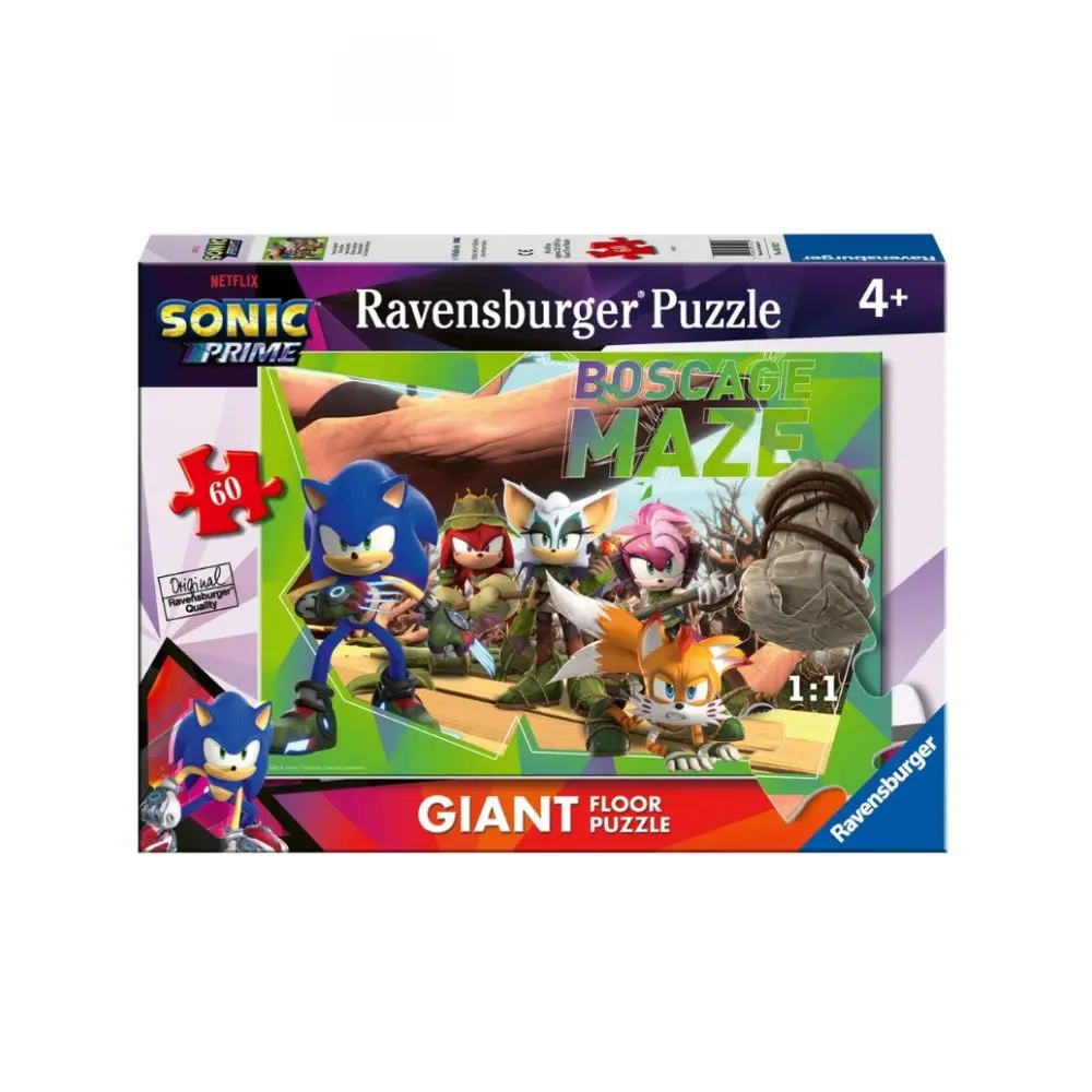 RAVENSBURGER PUZLE GIGANTE DE SUELO SONIC 60 PIEZAS, 03162, TIENDA CON LICENCIA OFICIAL, ENVÍO 24-48 HORAS PENÍNSULA, JUGUETES, VIDEOJUEGO, AZUL, SERIE, NETFLIX