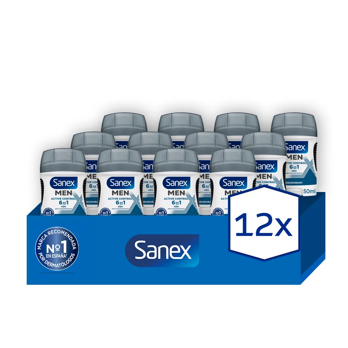 Desodorante stick para hombre Sanex Men Stress Response 48h anti-transpirante 65ml. Pack 12