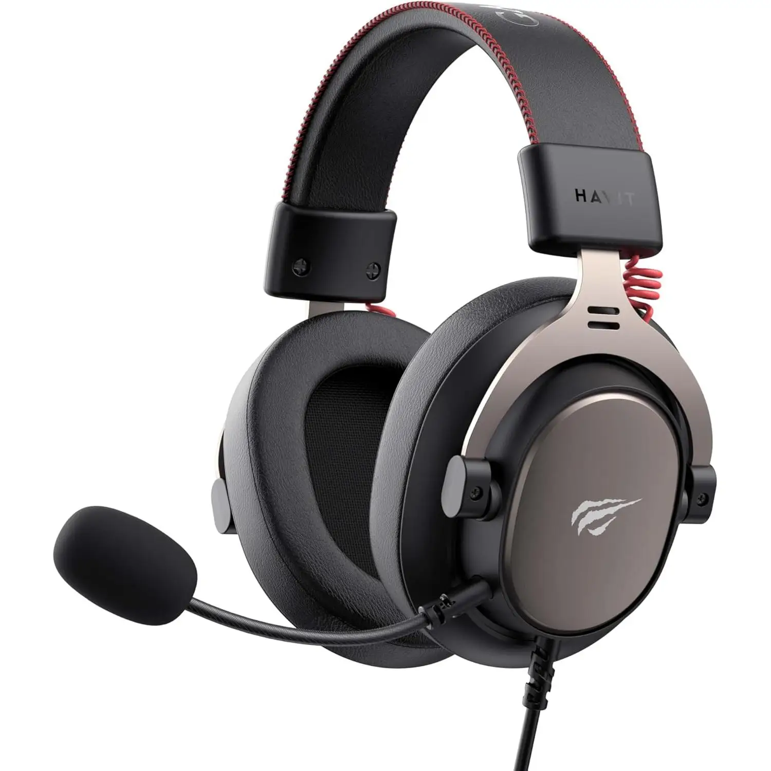 Auriculares Gaming HAVIT H2015U con Jack 3.5mm de 4 pines y Adaptador para PC, Micrófono Desmontable, Función Mute, Sonido Estéreo, Almohadillas Cómodas, Ideal para Juegos, Chat de Voz y Largas