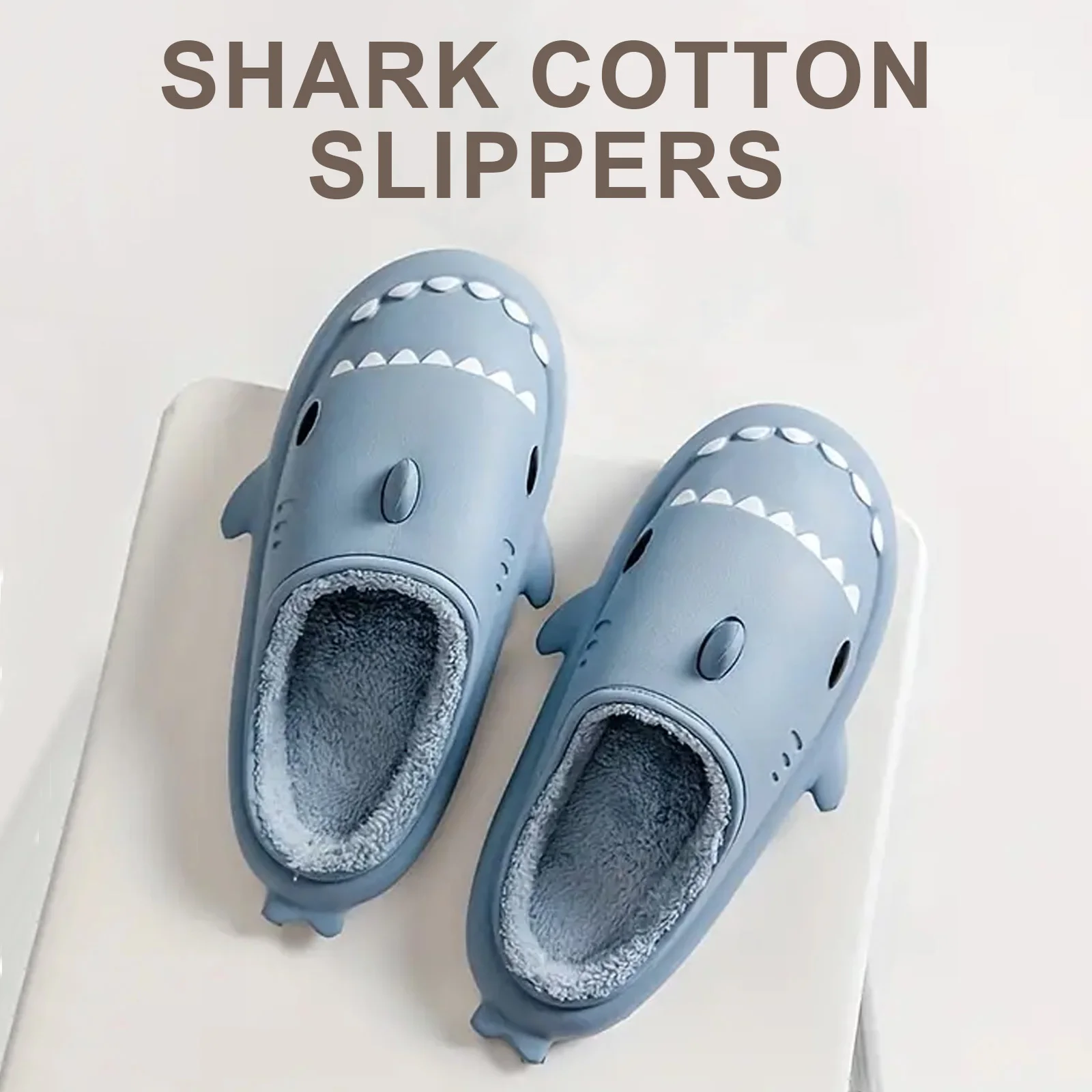 S7 star women's house slippers size 36-41, winter warm non-slip slippers, cotton house slippers, comfortable interior, fashionable animal shark design