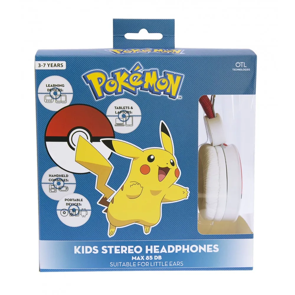 AURICULARES INFANTILES POKEMON POKEBALL CON CABLE Y VOLUMEN ADECUADO PARA NIÑOS OTL Technologies