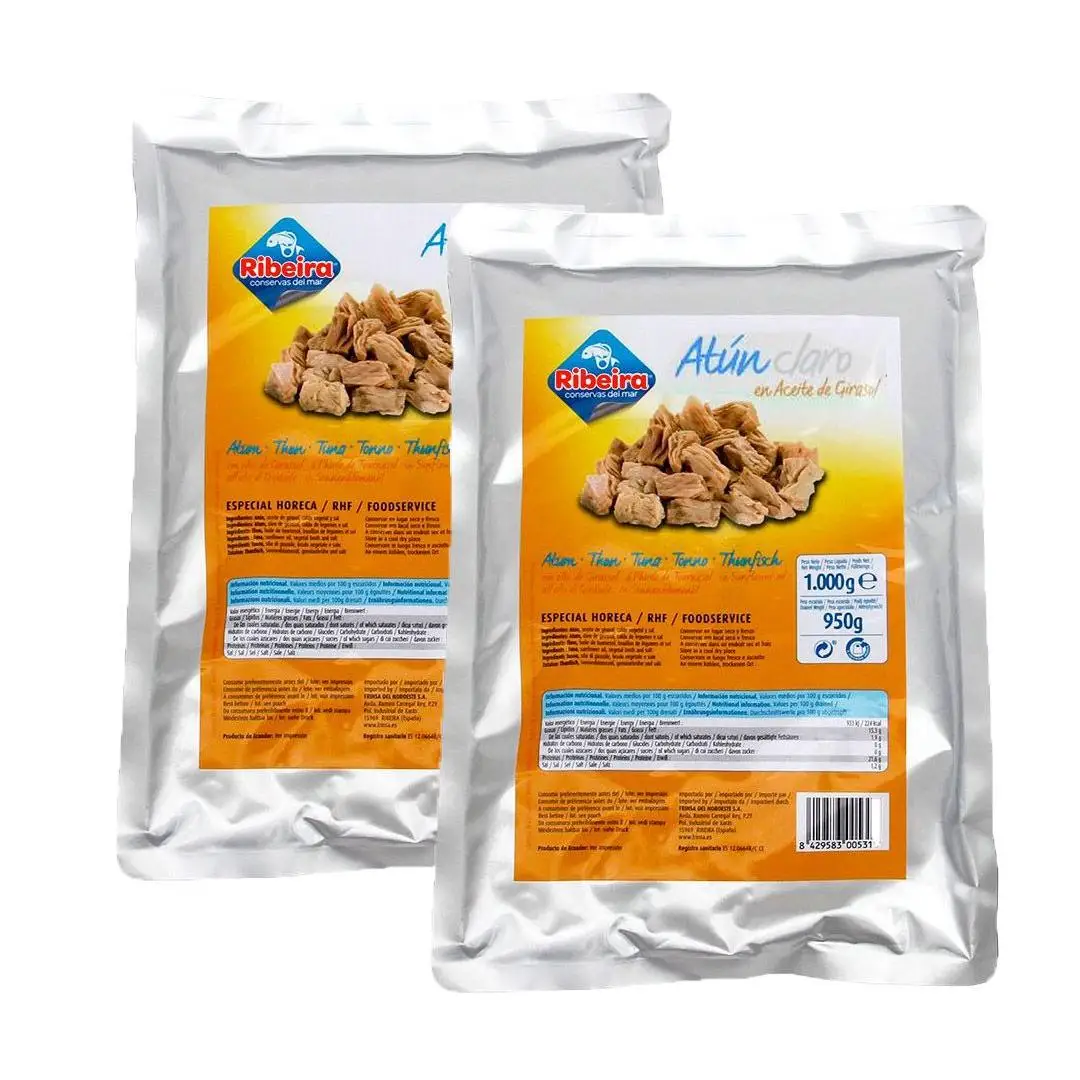 PACK de 2 - Atún Claro RIBEIRA en Aceite de Girasol 2 x 1Kg (2kg Total)