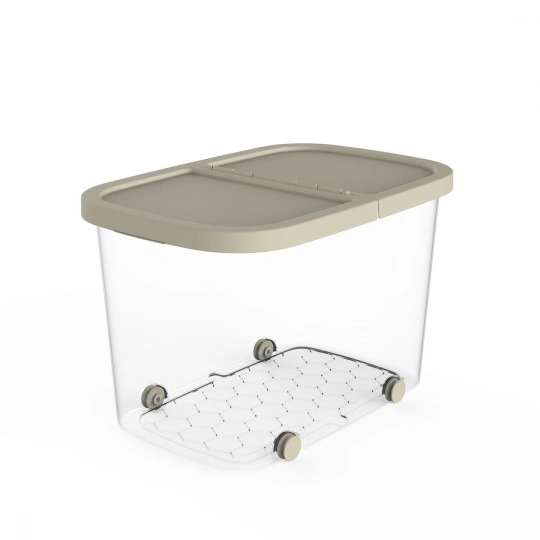 Caja de Almacenamiento Multiusos con Ruedas 59x39x38 cm 60L Beige - Plastiken