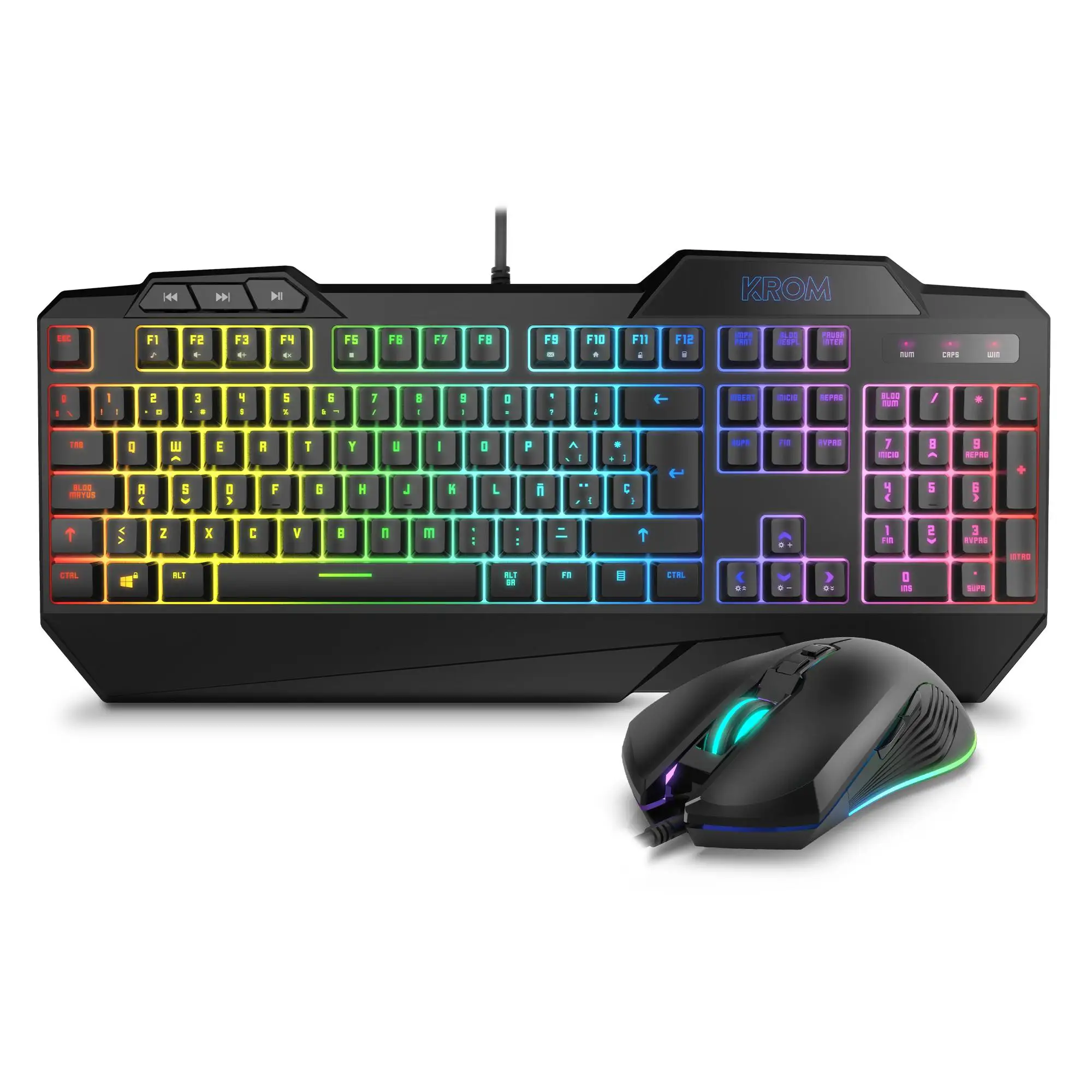 Krom Krusher hybrid Gaming keyboard RGB + mouse-Black