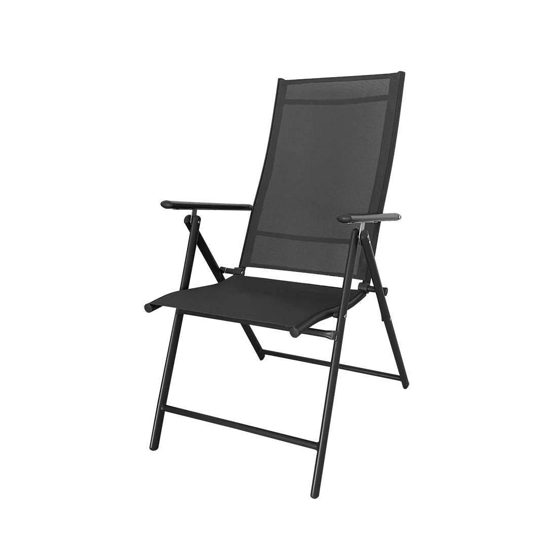 Acomoda Textil - Silla Plegable de Acero para Interior y Exterior Antracita. Silla con Respaldo Estable y Resistente para Jardín, Balcón, Terraza y 