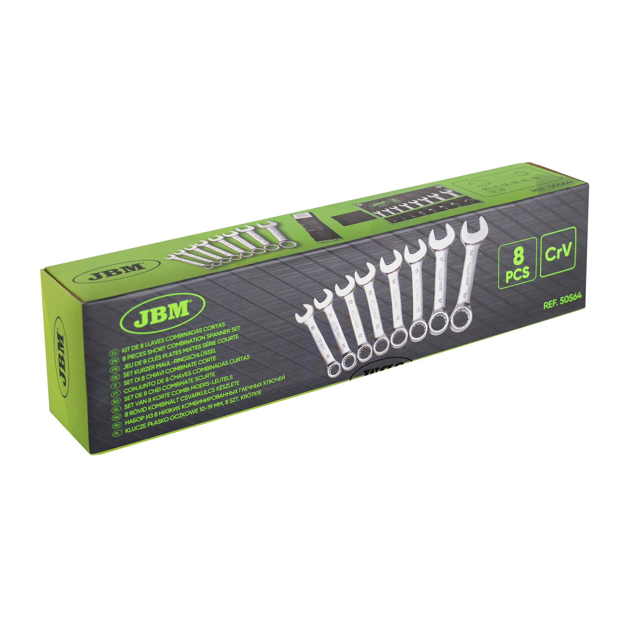 JBM 51318 Set of 8 Short Combination Keys-Complete Set of Manual Home Tools. Motorcycle, Car and Engine, Excellent Price