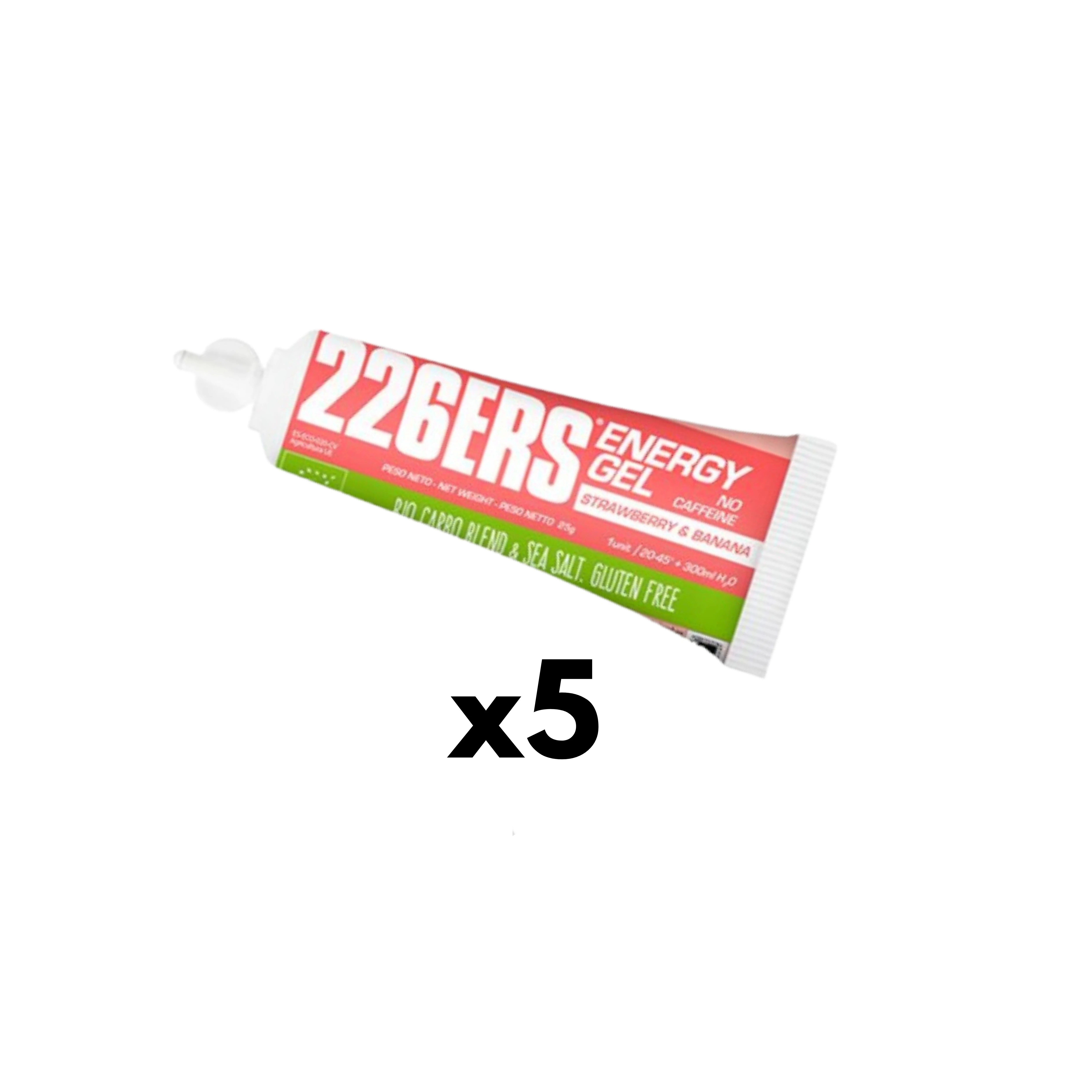 226ERS PACK 5 ENERGY GEL BIO FRESA PLÁTANO SIN CAFEÍNA