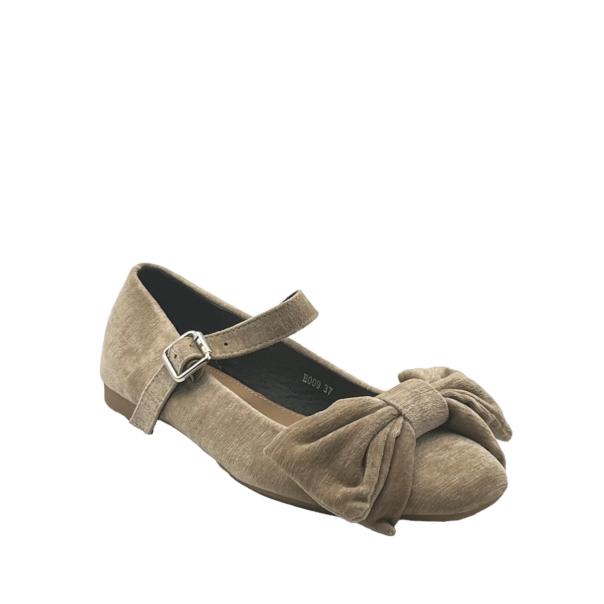 JZ Hermanos Zapato de Gamuza con Correa y Adorno de Lazo de Cordon