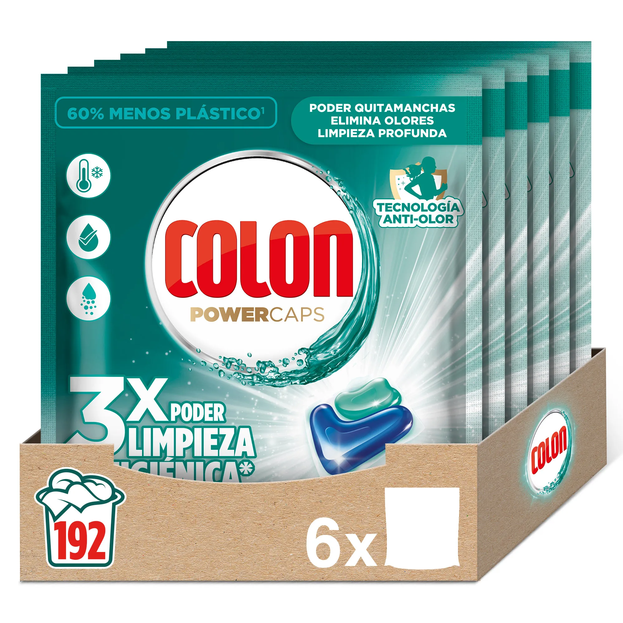 Colon Higiene Advanced Detergente para la ropa - 192 cápsulas (6x32 cápsulas)