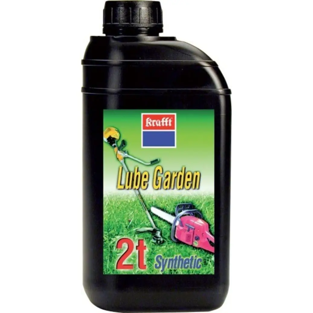 Aceite Sintético 2 Tiempos Krafft para Motor 1 Litro Lube Garden para Maquinaría Agrícola y Jardín: motosierras, cortacésped, desbrozadoras, etc.