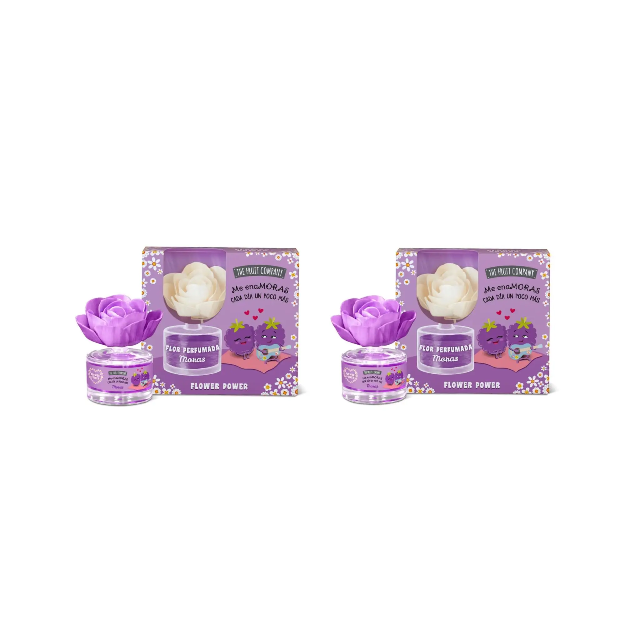 2 Unidades de Difusor de Aroma Flor Perfumada de Moras 50 ml, 0% Alcohol, Duración +30 Días – The Fruit Company