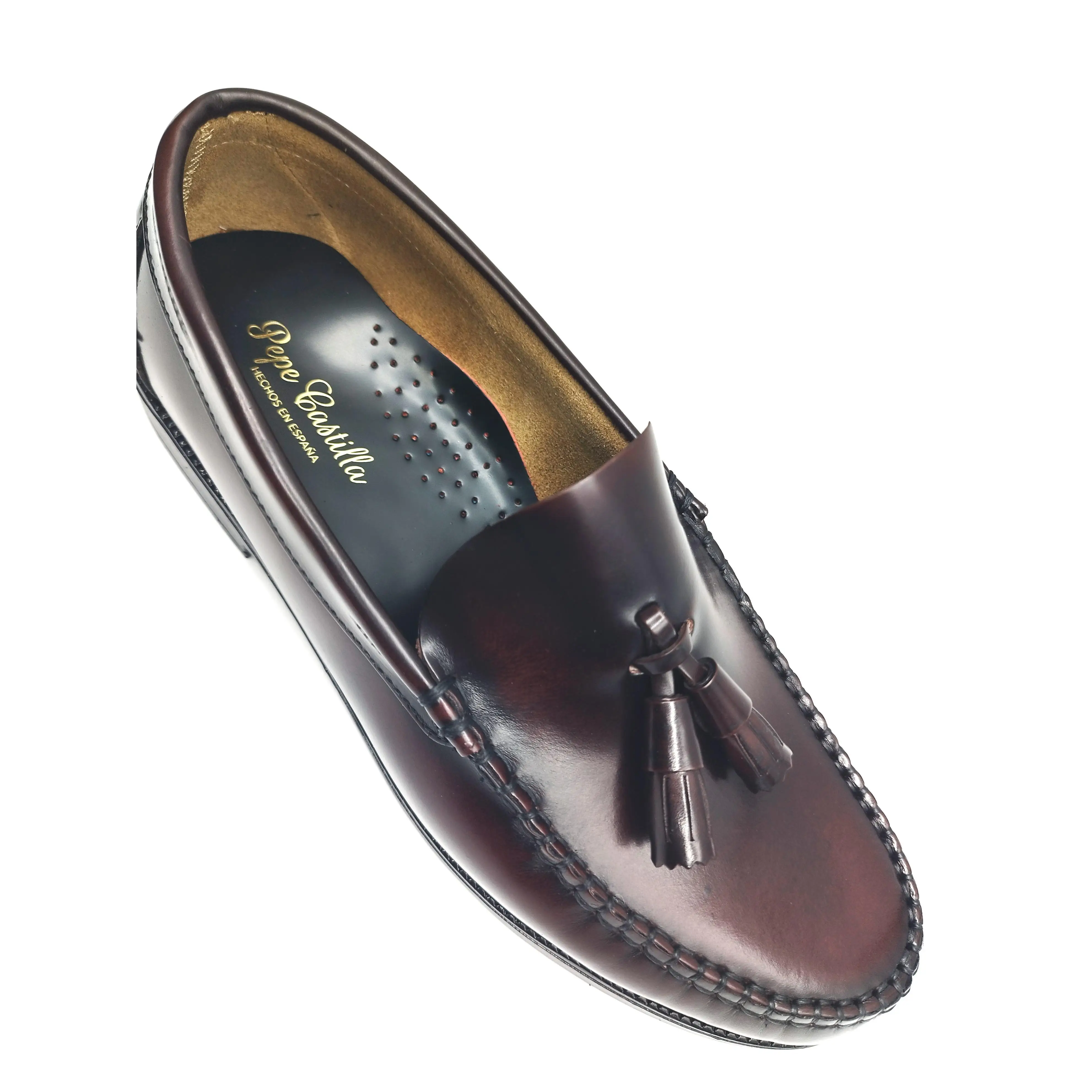 Zapatos de Hombre Pepe Castilla Piel Color Burdeos