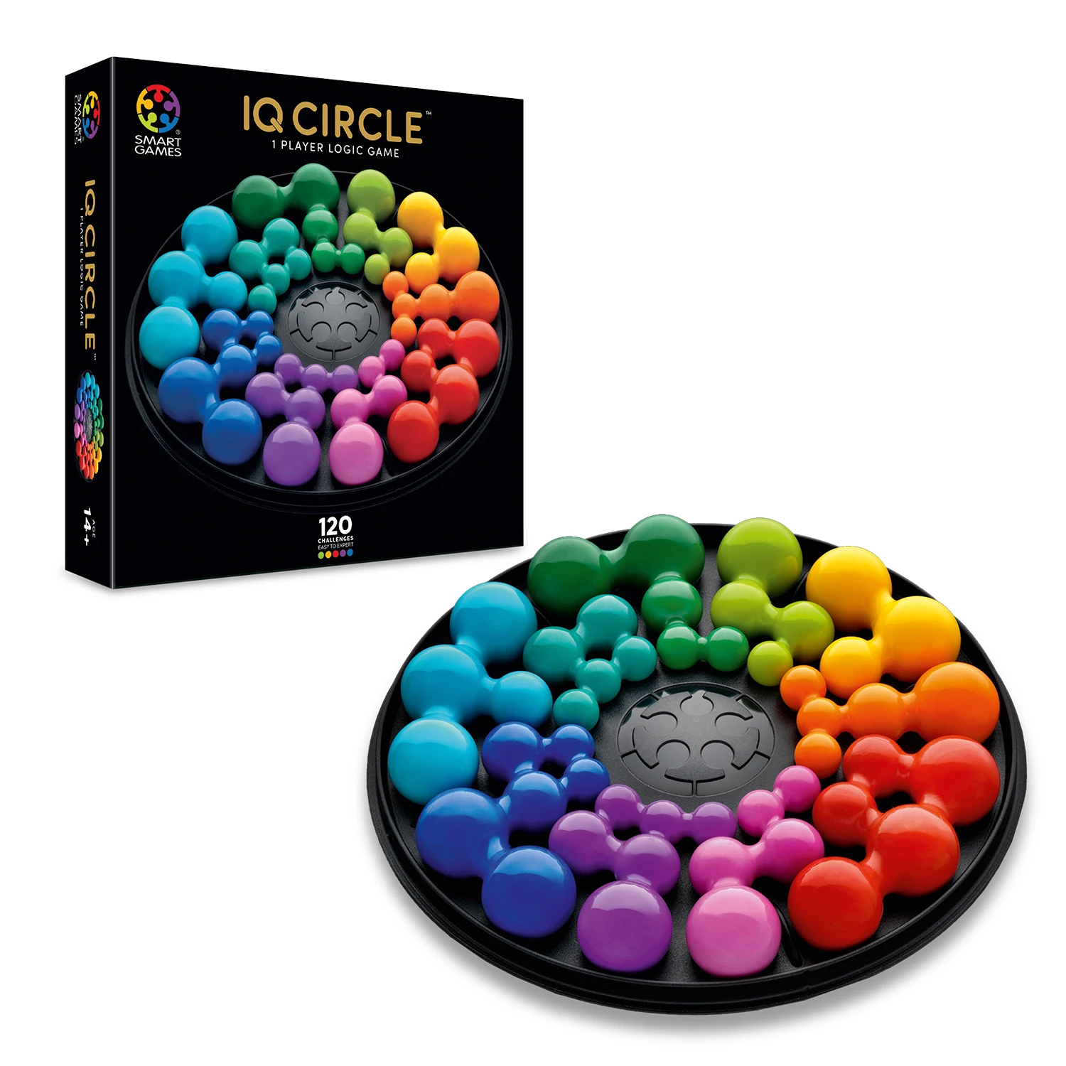Smart Games - IQ Deluxe Circle | Rompecabezas Adultos De 14 Años O Más | Juego De Mesa Adulto Con 120 Retos | Entretenimiento Adultos Para 1 Jugador | Juegos De Viaje