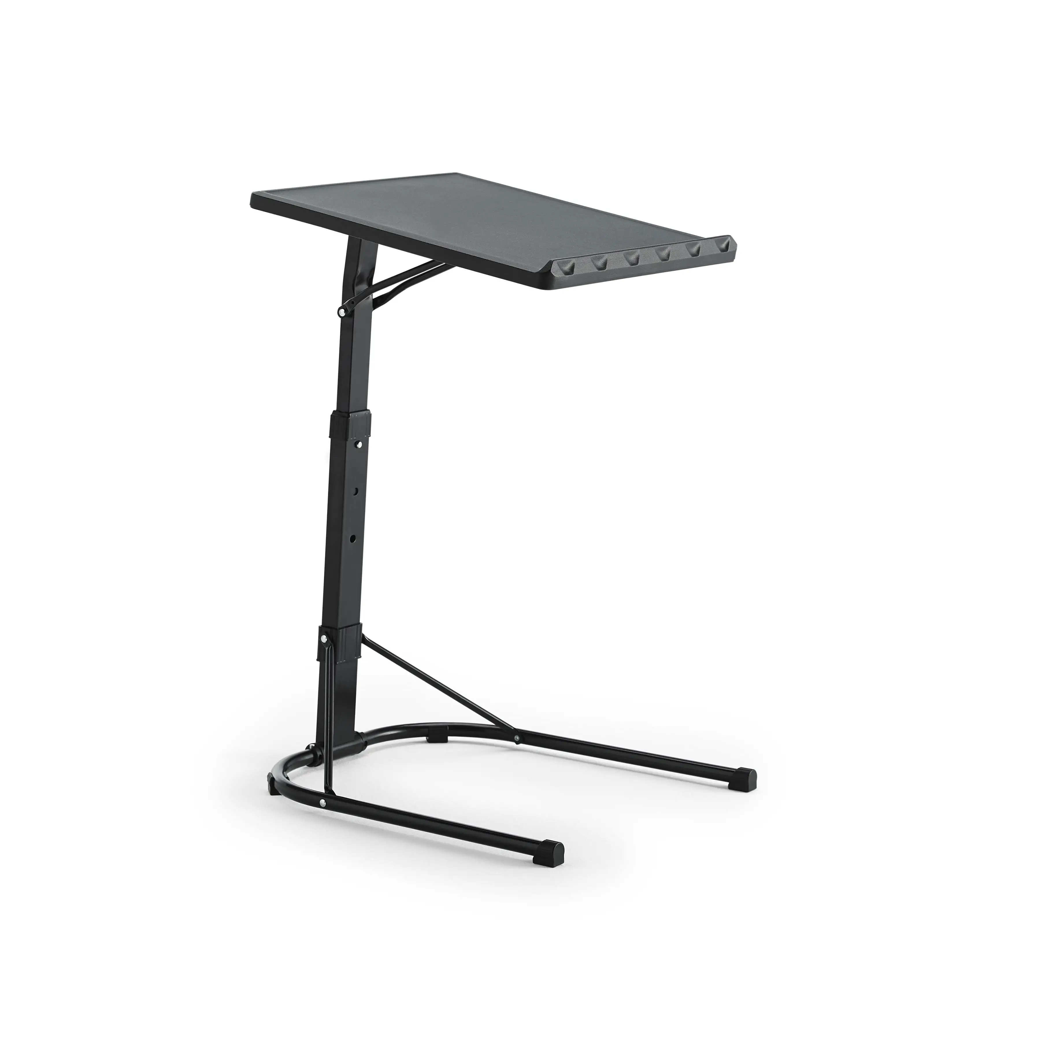 KITHOME Adjustable Height Auxiliary Folding Table, 43x43x63/68/73cm, Black