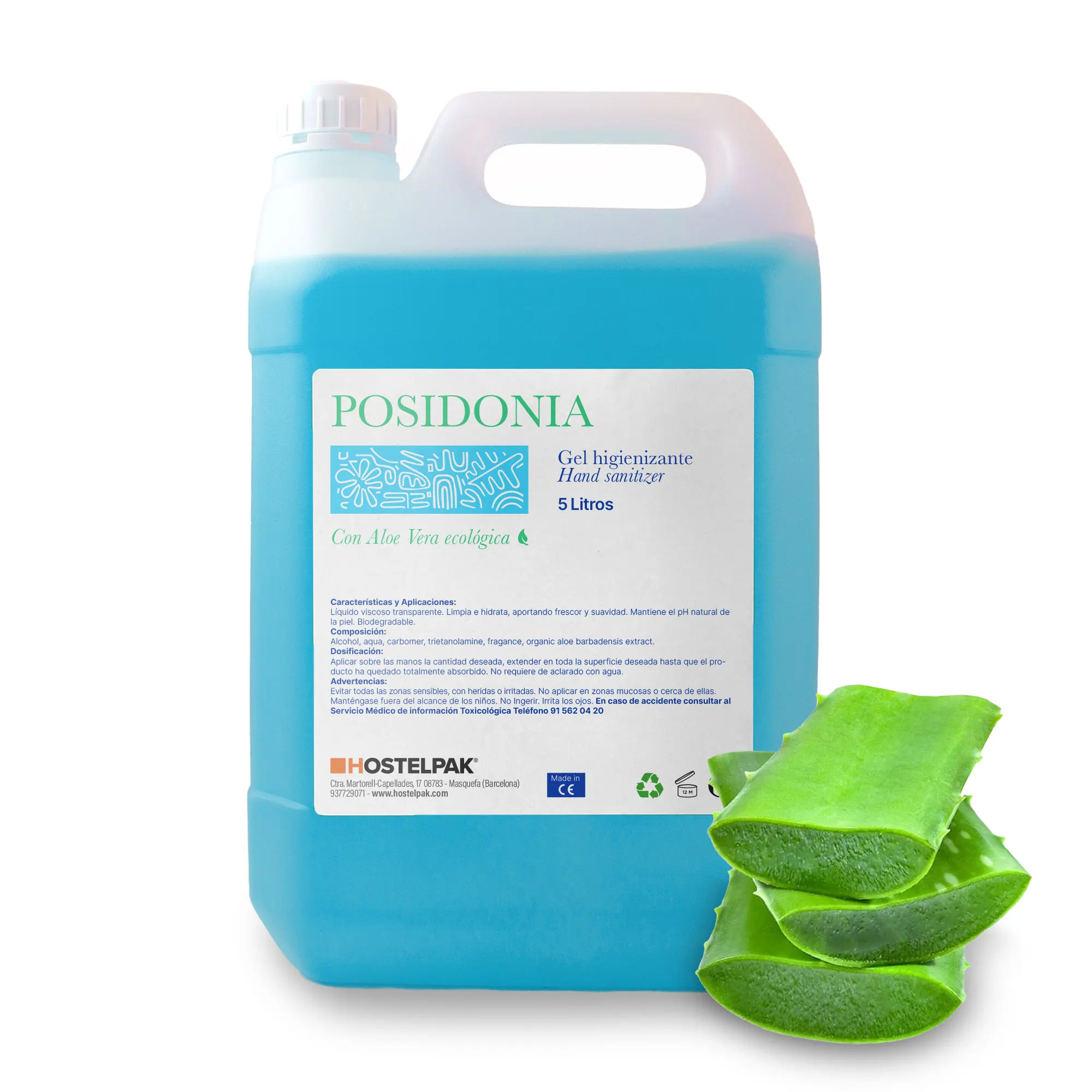 Hostelpak 5 l Gel higienizante de manos Colección Posidonia Amenities hotel