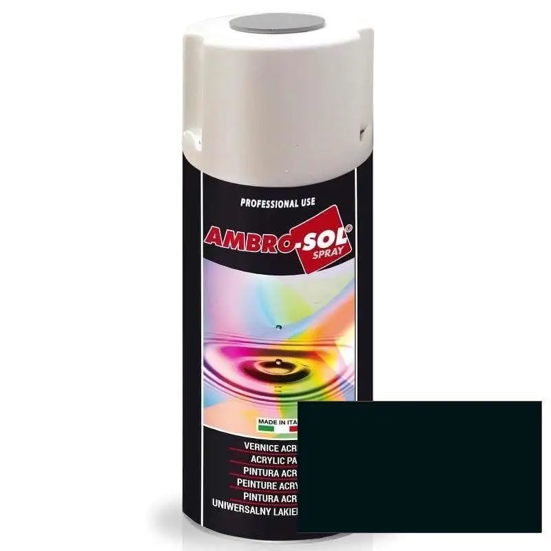 Matte Black Acrylic Spray RAL-9005 400ml for paint care, perfect for a smooth finish and ideal for various surfaces.