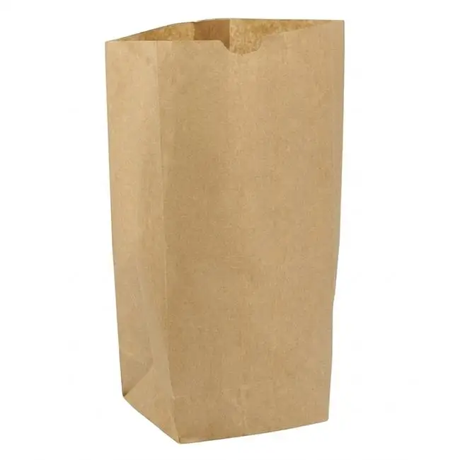 MONOUSO | Bolsa de Papel Cilíndrica con Base Hexagonal Kraft 23x35cm (50 Uds)