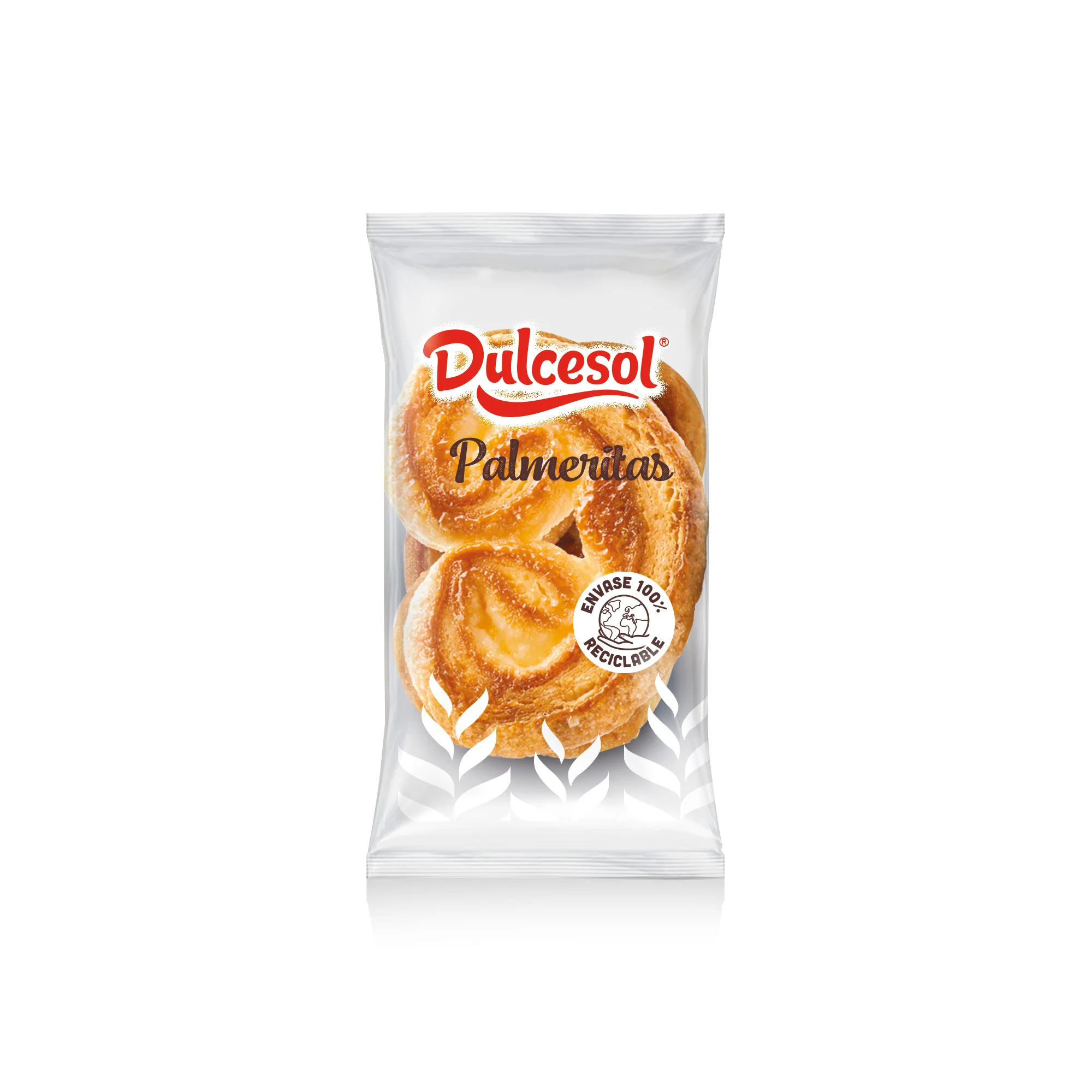 Palmeras Hojaldre Dulcesol Envueltas individualmente 1,5 Kg - 64 unidades - Palmeritas Hojaldre Dulcesol