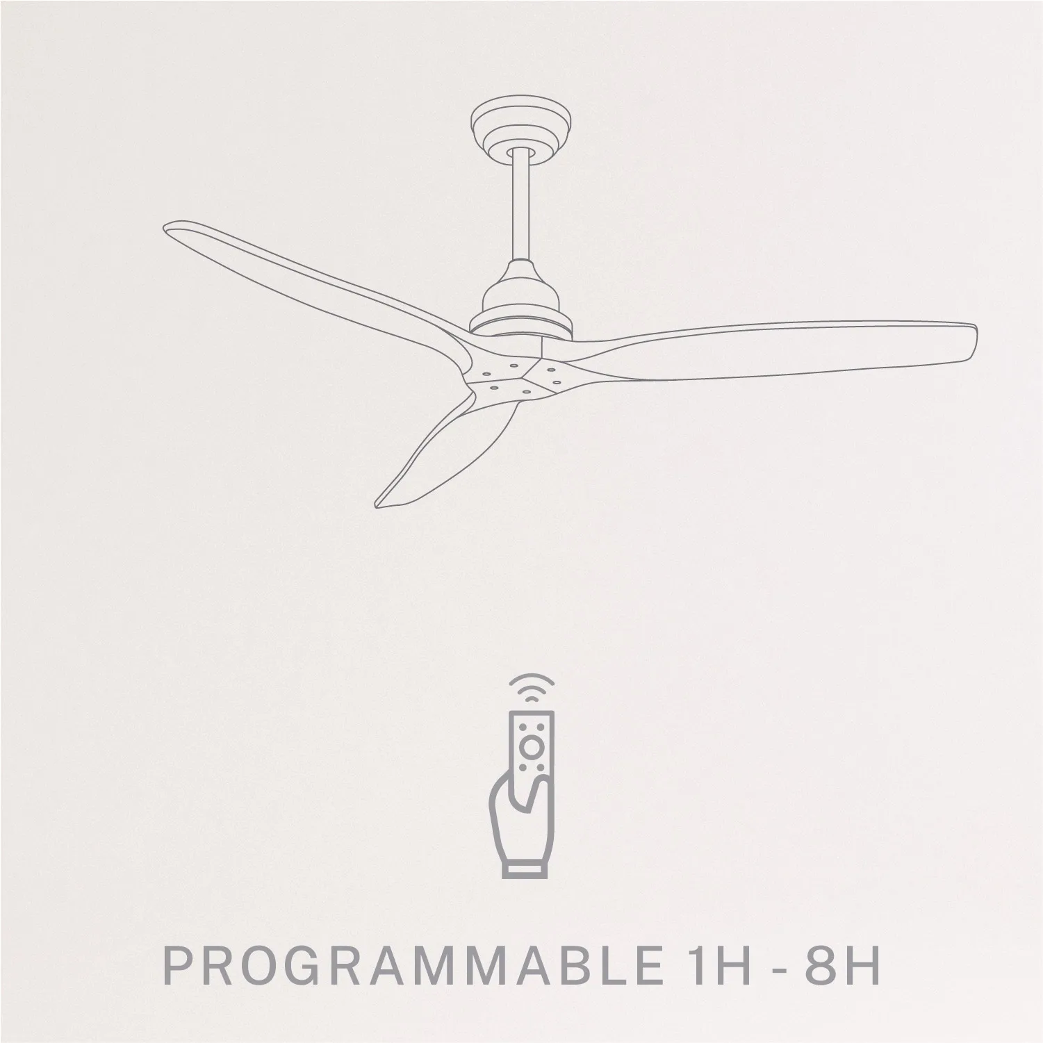 Create - 75w silent ceiling fan ø132 cm, 3 speeds, wood - windwood