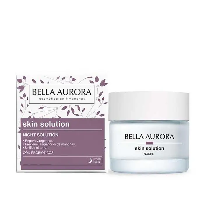 Bella Aurora Night Solution Crema de Noche Antiedad Reparadora | Hidrata, Nutre y Reafirma la Piel | Mejora la Elasticidad y Luminosidad | Todo Tipo de Piel | 50 ml