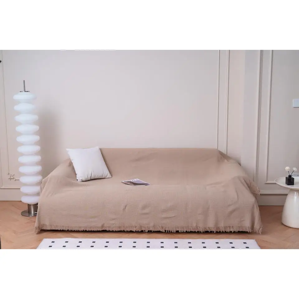 NEW & Almeritex 2000 Colcha Multiusos Sofa, Manta Foulard, Plaid para Cama, Cubresofa Cubrecama Camel