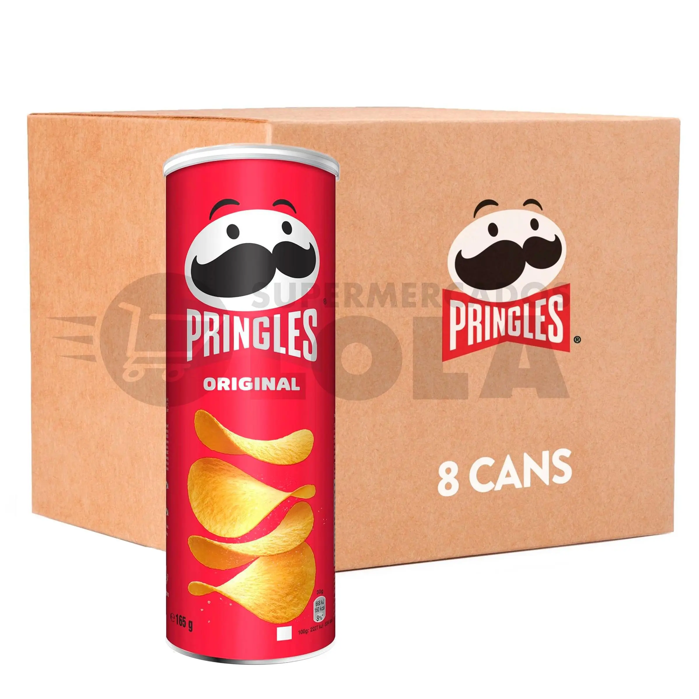 PACK de 8 - Patatas Pringles sabor original de 185g cada uno - Marca Pringles