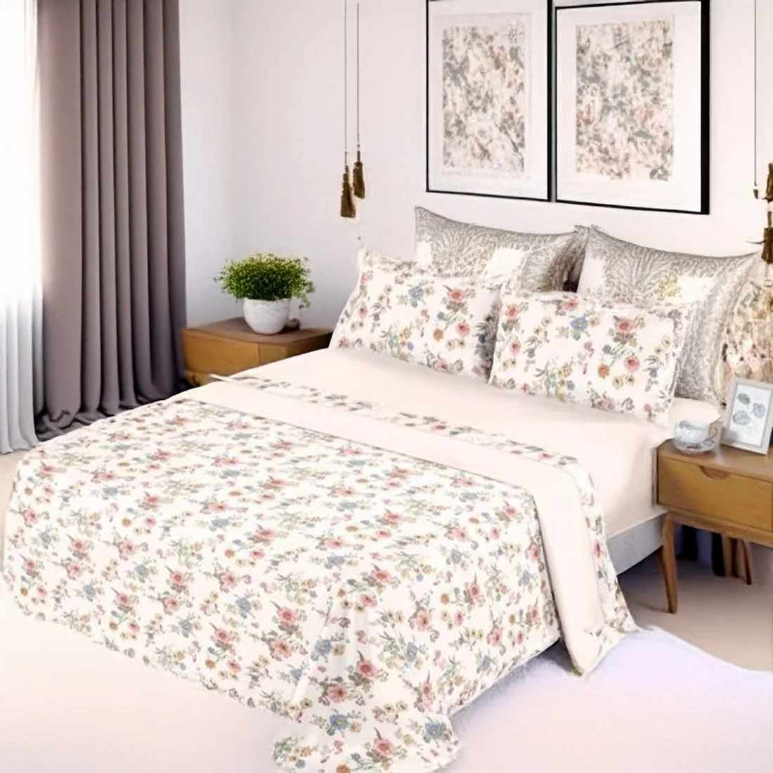 Panda Home - Juego de Sábanas de Microfibra Suave, hasta 5 Piezas: Encimera, Bajera y Fundas de Almohada - Cama 90 (160x260), 135 (210x260), 150 (230x260) y 180 (250x270) cm - Suavidad Duradera, Fácil