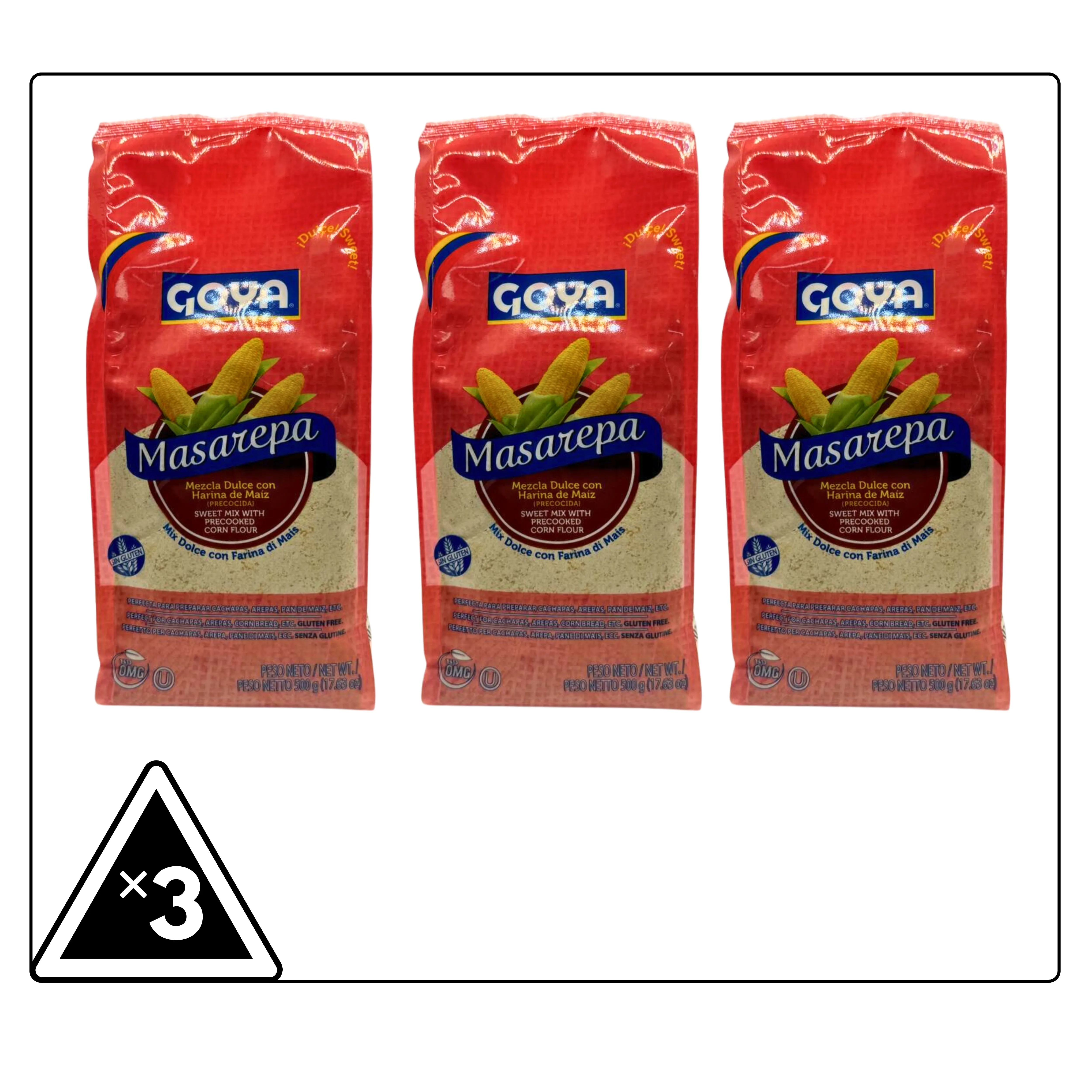 3 packs maize flour sweet GOYA MASAREPA 500G