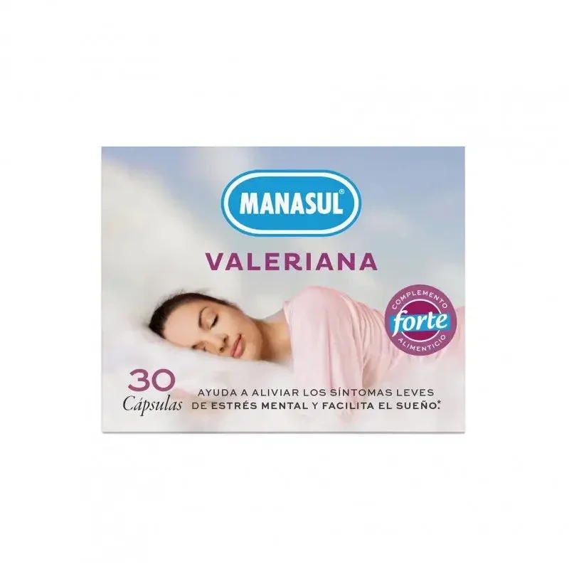Valeriana Forte Manasul 30 Cápsulas – Complemento Natural para Dormir Mejor, Relajación y Estrés