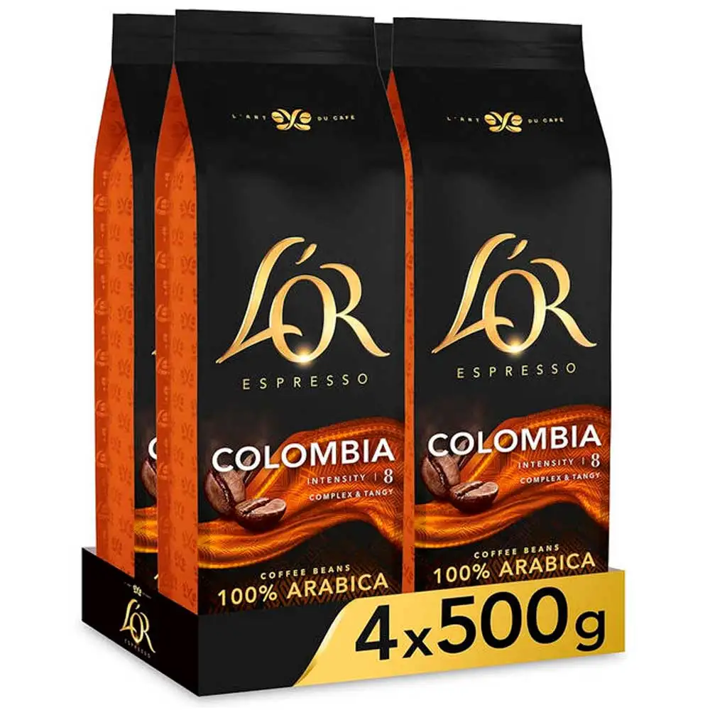 Colombia  4 paquetes de 500 gr. Café en grano natural L'or