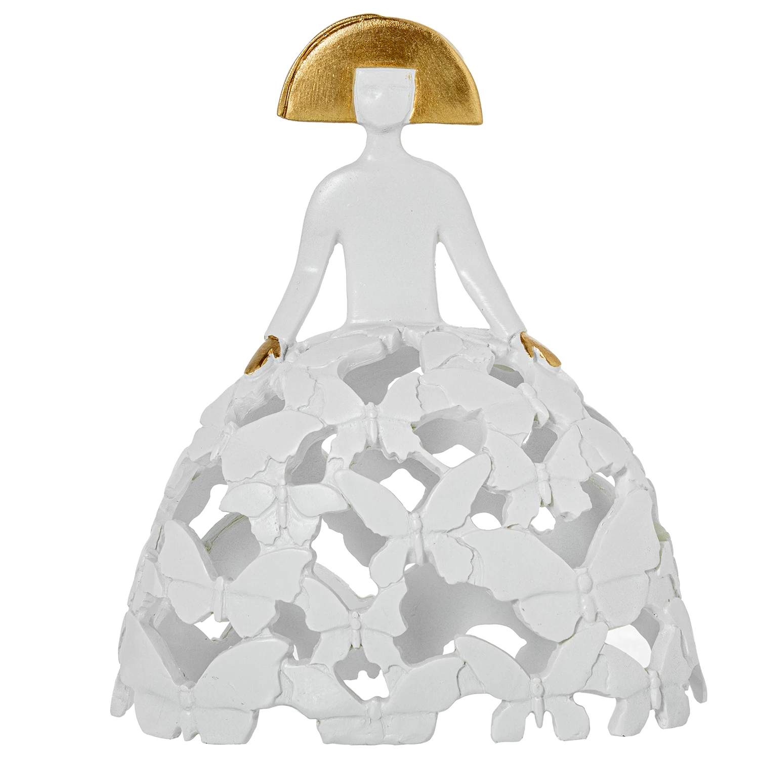Figura menina 23cm resina blanca calada 20x11x23cm