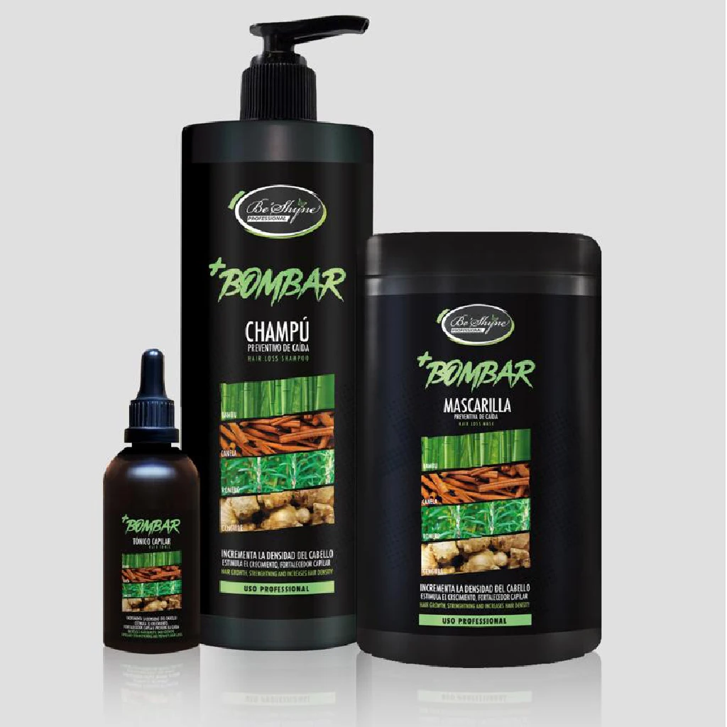 Kit Bombar, Champú 1L, Mascarilla 1L y Tónico , Be´Shyne ®