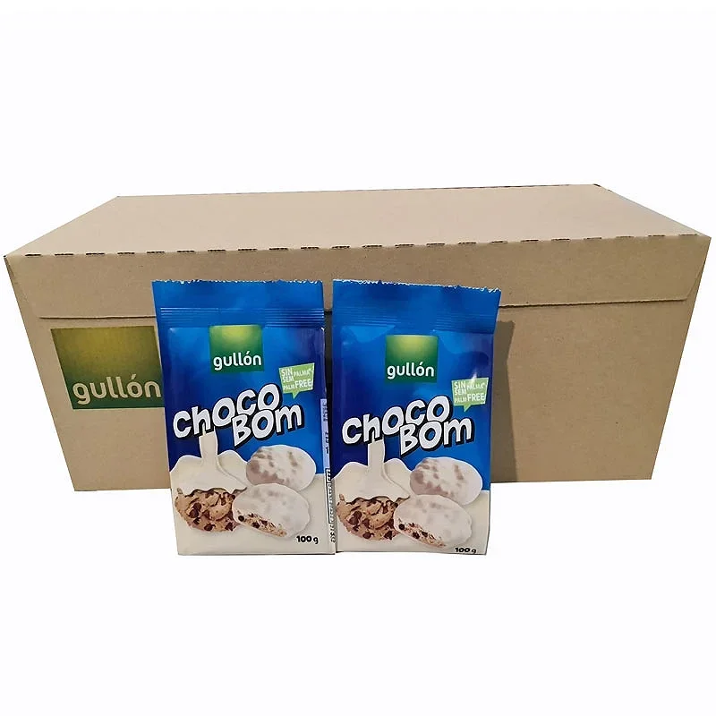 ChocoBom Blanco caja 12 unidades de 100 gramos, galletas Gullón T1269