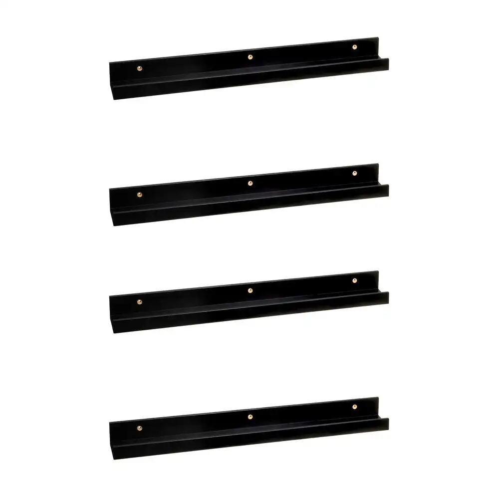 Set de 4 estantes repisa para cuadros de MDF negros de 60 cm Lola Home