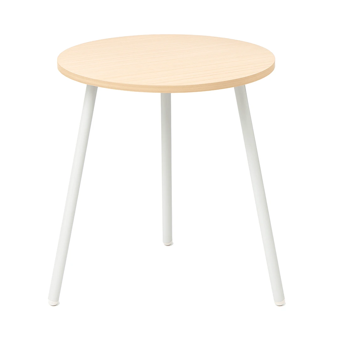 Mesa Auxiliar Redonda de 39 cm con Encimera de Madera MDF y Patas Metálicas