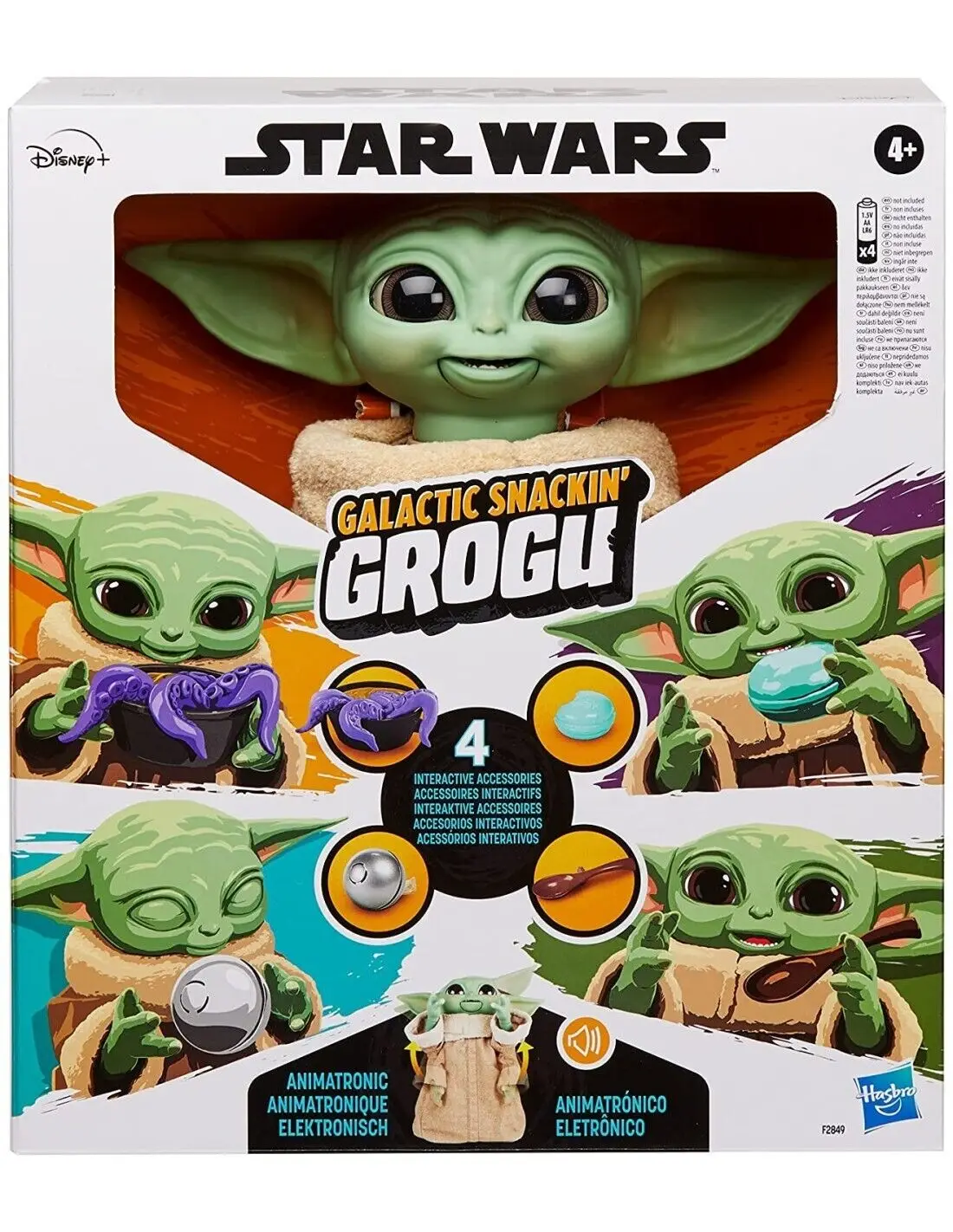 Hasbro STAR WARS GALACTIC SNACKIN' GROGU figure ANIMATRONICA accessories interactive GROGU BABY YODA movements funny realistic sound effects 23cm high