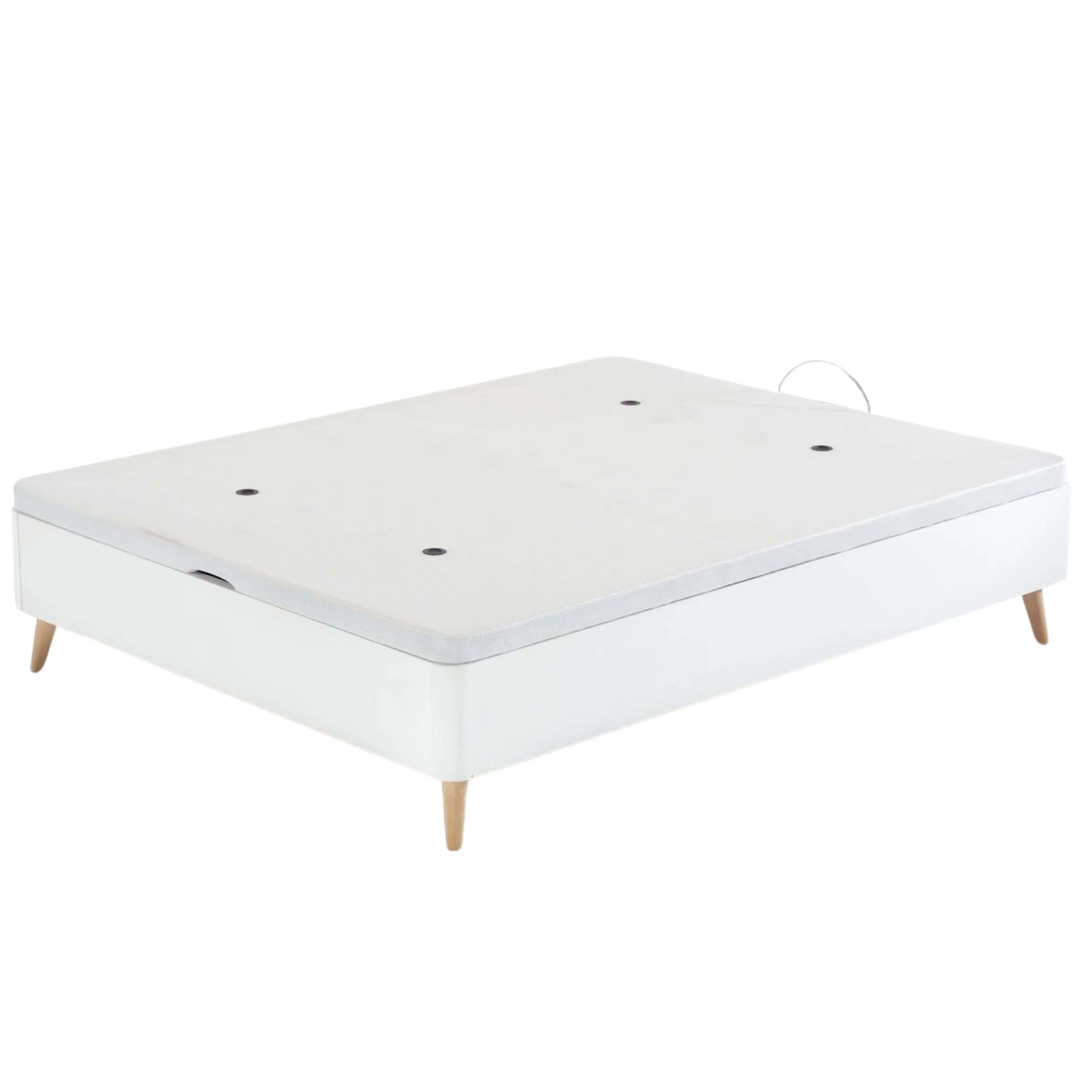 Miroytengo Canapé alto estilo nórdico con patas ligeramente inclinadas color blanco cama dormitorio