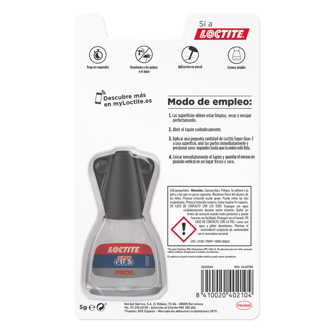 Loctite Super Glue-3 Original with brush-strong contact Glue multi-material Loctite - Henkel