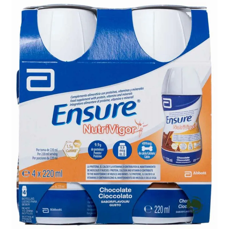 ENSURE NUTRIVIGOR BOTELLA  4 BOTELLA 220 ML CHOCOLATE